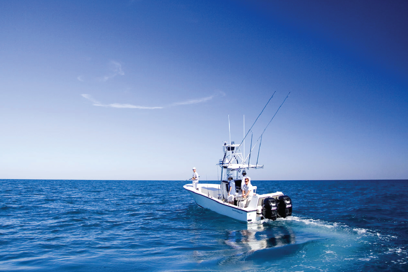Deep sea fishing boat at sea